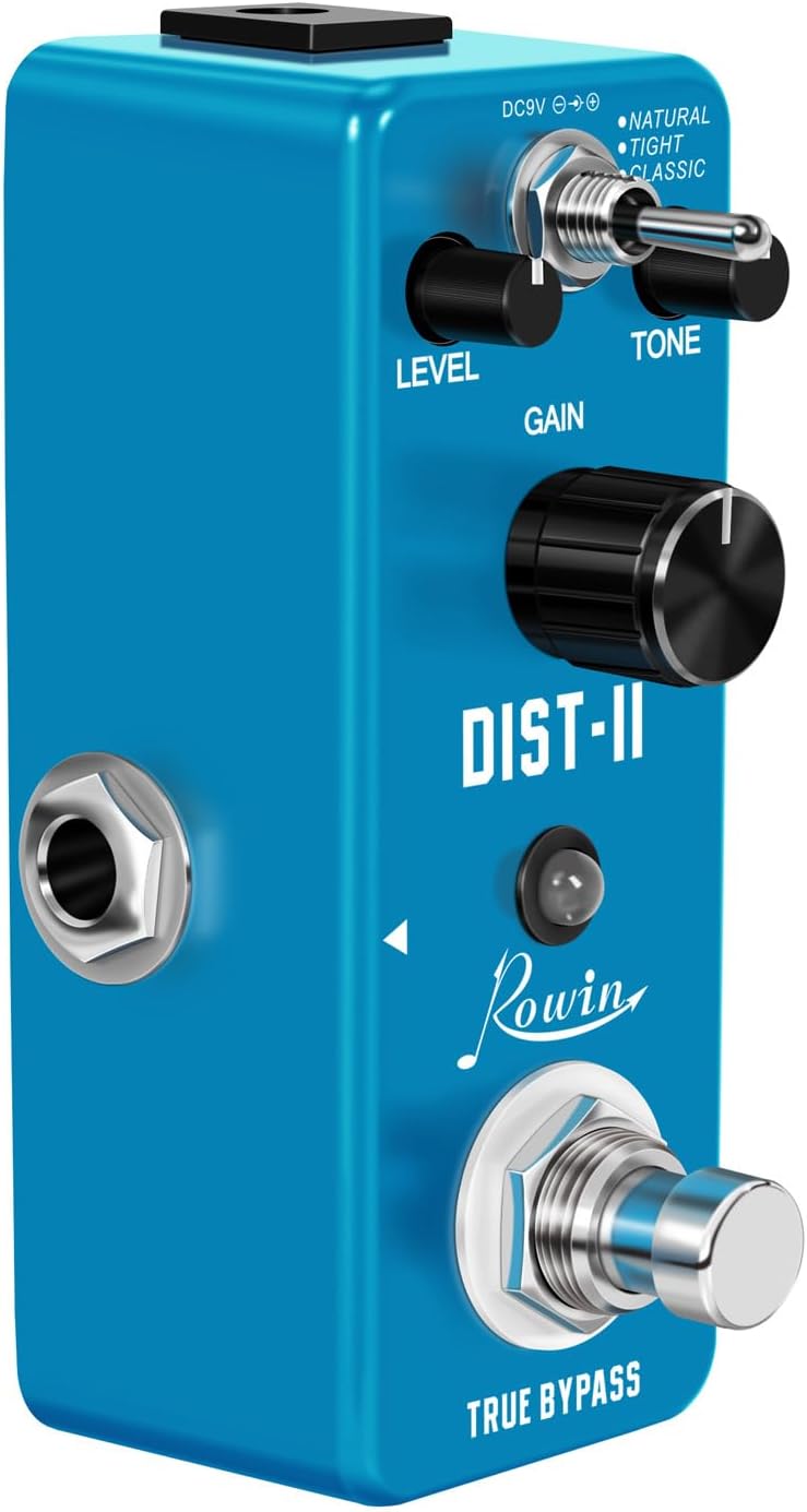 IOppWin LEF-301B Compact High-Gain Distortion Guitar Pedal - Rowin Solo Dist with Natural/Tight/Classic Modes, True Bypass, Metal Shell for Beginners - Dynamic Solo Tones from Classic Rock to Modern Metal - Image 2